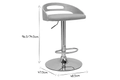 Cheap Miliboo Taburete de cocina de diseño regulable de madera clara y tejido gris claro MANO