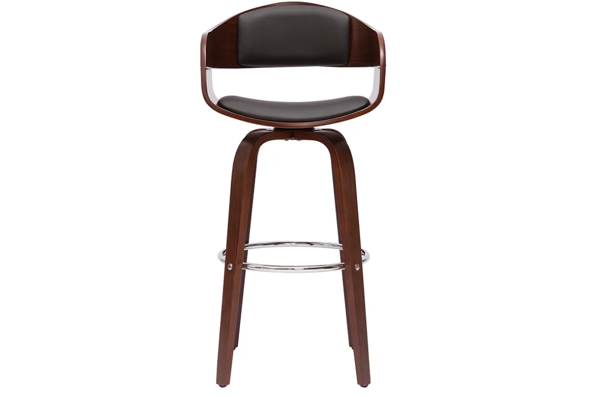 Sale Miliboo Taburete de cocina de diseño negro con madera oscura 67 cm GAO