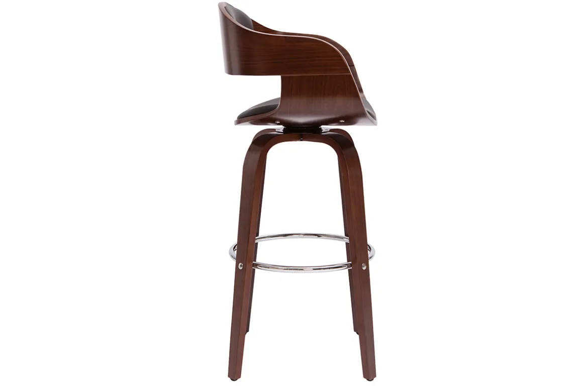Sale Miliboo Taburete de cocina de diseño negro con madera oscura 67 cm GAO