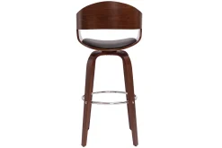 Sale Miliboo Taburete de cocina de diseño negro con madera oscura 67 cm GAO
