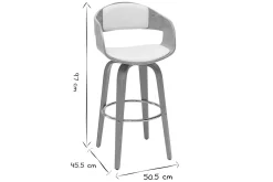 Sale Miliboo Taburete de cocina de diseño negro con madera oscura 67 cm GAO