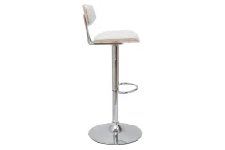 Cheap Miliboo Taburete de cocina de diseño regulable blanco y madera clara VASCO