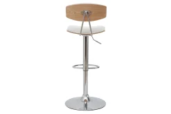 Cheap Miliboo Taburete de cocina de diseño regulable blanco y madera clara VASCO