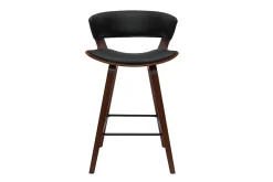 Outlet Miliboo Taburete de cocina de diseño negro con madera oscura 65 cm SYRAH