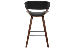 Outlet Miliboo Taburete de cocina de diseño negro con madera oscura 65 cm SYRAH