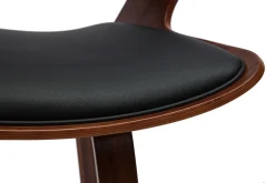 Outlet Miliboo Taburete de cocina de diseño negro con madera oscura 65 cm SYRAH