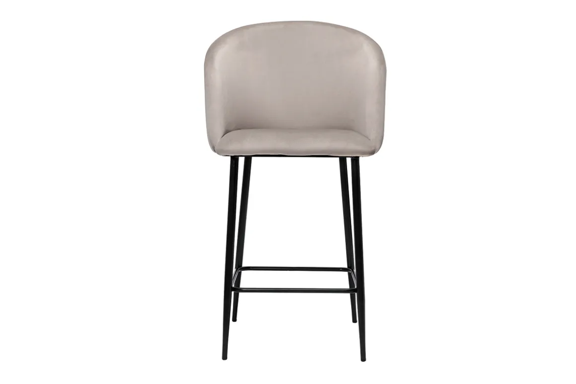 Sale Miliboo Taburete de cocina de diseño de terciopelo topo VANITY