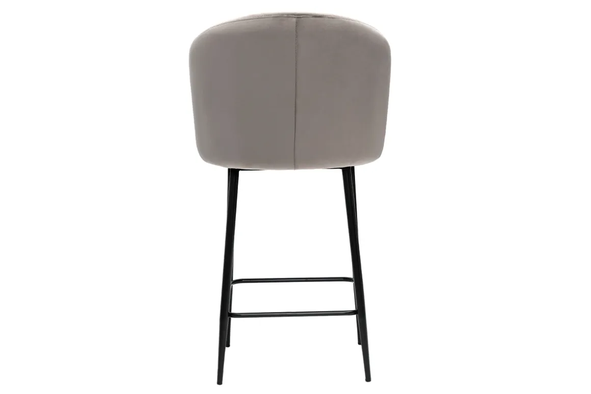 Sale Miliboo Taburete de cocina de diseño de terciopelo topo VANITY