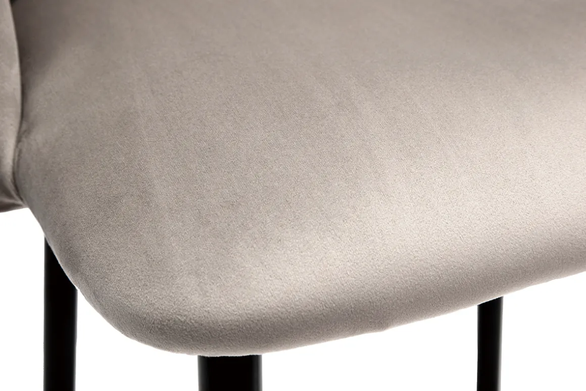 Sale Miliboo Taburete de cocina de diseño de terciopelo topo VANITY