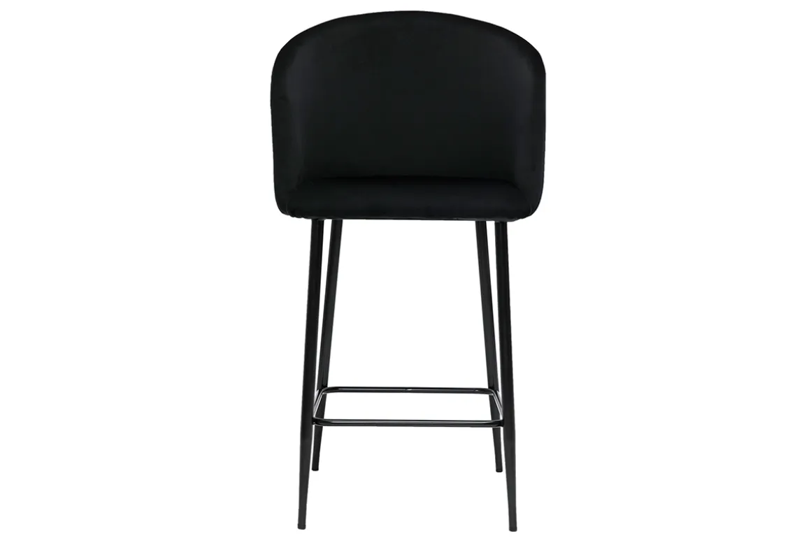 Fashion Miliboo Taburete de cocina de diseño de terciopelo negro VANITY