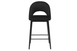 New Miliboo Taburete de cocina de diseño de terciopelo negro y metal 69 cm BELLEROSE