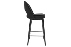 New Miliboo Taburete de cocina de diseño de terciopelo negro y metal 69 cm BELLEROSE