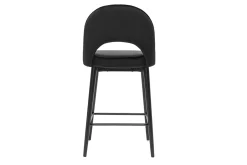 New Miliboo Taburete de cocina de diseño de terciopelo negro y metal 69 cm BELLEROSE
