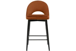 Store Miliboo Taburete de cocina de diseño de terciopelo terracota y metal 69 cm BELLEROSE