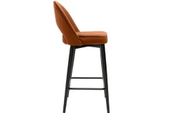 Store Miliboo Taburete de cocina de diseño de terciopelo terracota y metal 69 cm BELLEROSE