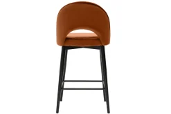 Store Miliboo Taburete de cocina de diseño de terciopelo terracota y metal 69 cm BELLEROSE