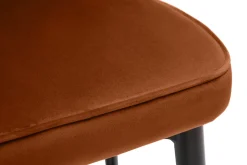Store Miliboo Taburete de cocina de diseño de terciopelo terracota y metal 69 cm BELLEROSE