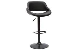New Miliboo Taburete de cocina de diseño regulable madera y metal negro CLASH