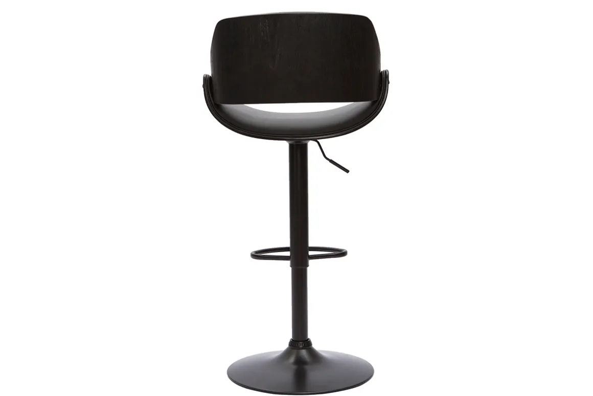 New Miliboo Taburete de cocina de diseño regulable madera y metal negro CLASH