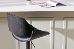 New Miliboo Taburete de cocina de diseño regulable madera y metal negro CLASH