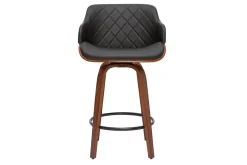 Cheap Miliboo Taburete de cocina de madera oscura y negro 65 cm LUCIEN