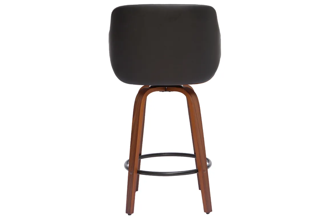Cheap Miliboo Taburete de cocina de madera oscura y negro 65 cm LUCIEN