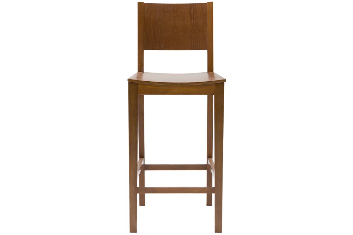 Discount Miliboo Taburete de cocina de madera oscura nogal 65 cm MELVIL