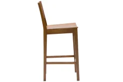 Discount Miliboo Taburete de cocina de madera oscura nogal 65 cm MELVIL
