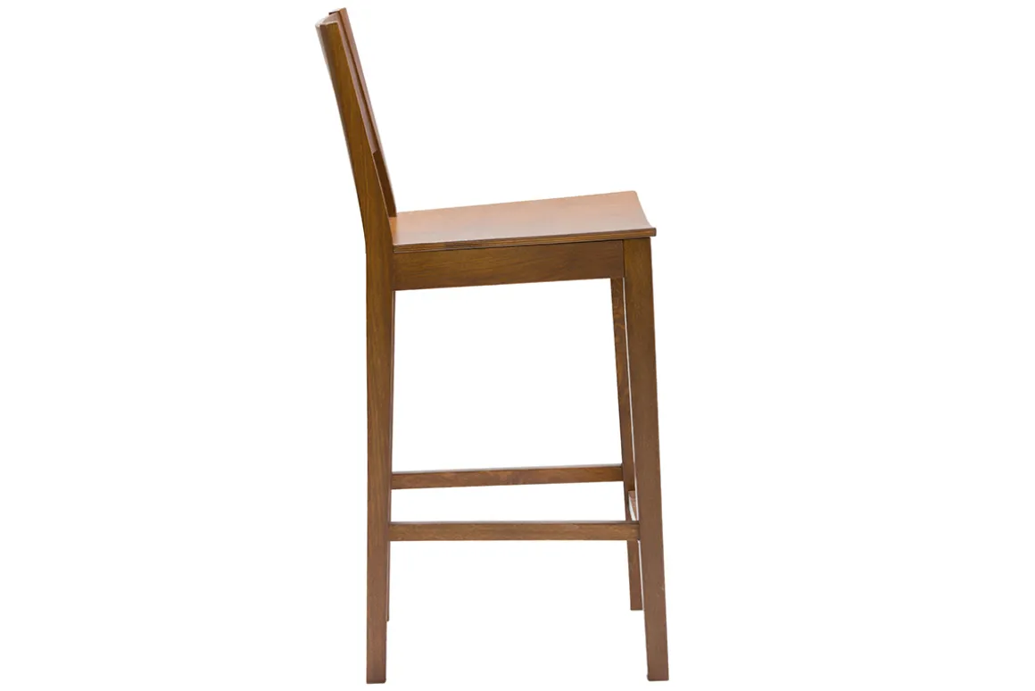 Discount Miliboo Taburete de cocina de madera oscura nogal 65 cm MELVIL