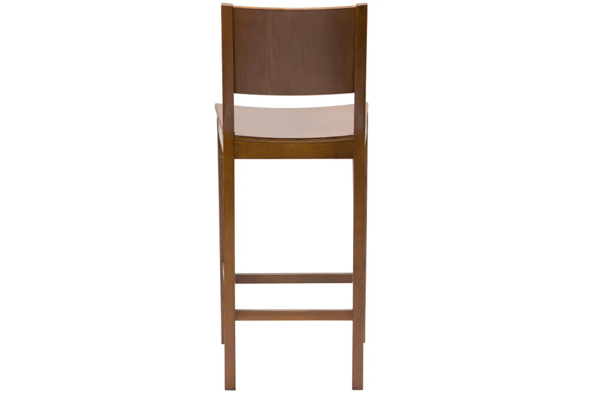 Discount Miliboo Taburete de cocina de madera oscura nogal 65 cm MELVIL