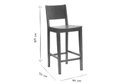 Discount Miliboo Taburete de cocina de madera oscura nogal 65 cm MELVIL