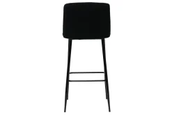 Sale Miliboo Taburete de cocina de terciopelo negro con patas de metal negro 78 cm MONTI
