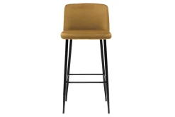 Discount Miliboo Taburete de cocina de terciopelo bronce con patas de metal negro 78 cm MONTI