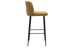 Discount Miliboo Taburete de cocina de terciopelo bronce con patas de metal negro 78 cm MONTI