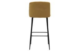 Discount Miliboo Taburete de cocina de terciopelo bronce con patas de metal negro 78 cm MONTI