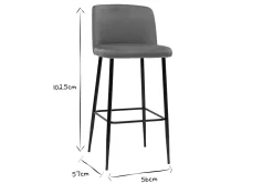 Discount Miliboo Taburete de cocina de terciopelo bronce con patas de metal negro 78 cm MONTI
