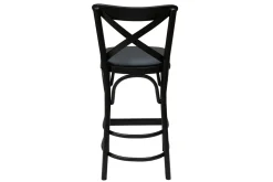 Fashion Miliboo Taburete de cocina estilo bistrot de haya maciza negra 65 cm MARCEL
