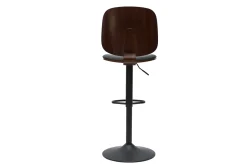 Discount Miliboo Taburete de cocina regulable negro con madera oscura BECK