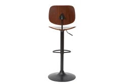 New Miliboo Taburete de cocina regulable de nogal y metal negro TOBIAS