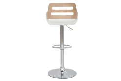 Best Sale Miliboo Taburete de cocina regulable de diseño blanco y roble PERNIK