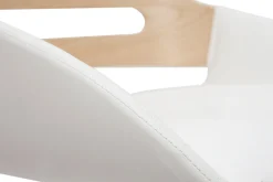 Best Sale Miliboo Taburete de cocina regulable de diseño blanco y roble PERNIK