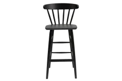 Store Miliboo Taburete de cocina vintage con varillas negras mate 65 cm de altura DARIA