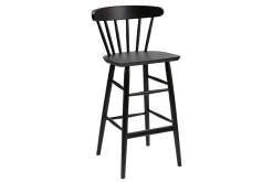 Store Miliboo Taburete de cocina vintage con varillas negras mate 65 cm de altura DARIA