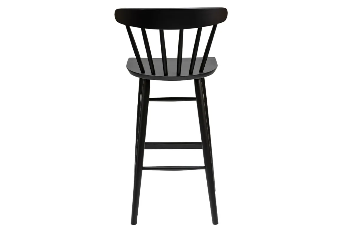 Store Miliboo Taburete de cocina vintage con varillas negras mate 65 cm de altura DARIA