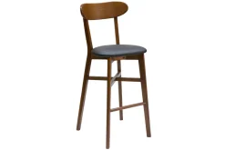 Hot Miliboo Taburete de cocina vintage de nogal y negro 75 cm DOVE