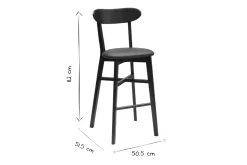 Hot Miliboo Taburete de cocina vintage de nogal y negro 75 cm DOVE