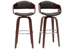 Best Sale Miliboo Taburete de cocina vintage giro 360° nogal 67 cm GAO
