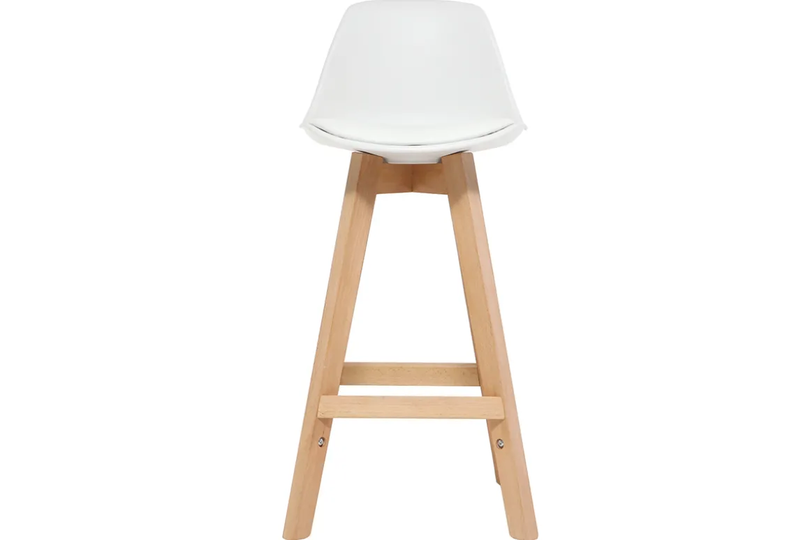 New Miliboo Taburete diseño blanco y madera 65cm lote dos MINI PAULINE