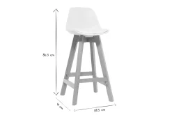 New Miliboo Taburete diseño blanco y madera 65cm lote dos MINI PAULINE