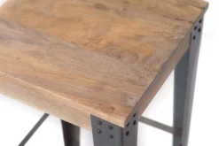 Flash Sale Miliboo Taburete diseño industrial metal y madera 65cm MADISON